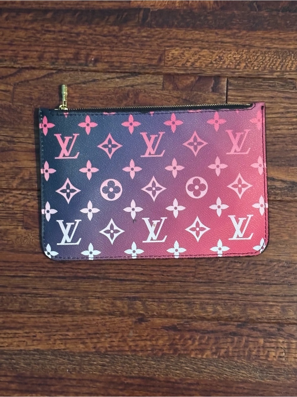 Louis Vuitton Monogram Gradient Zip Pouch - Pink to Black